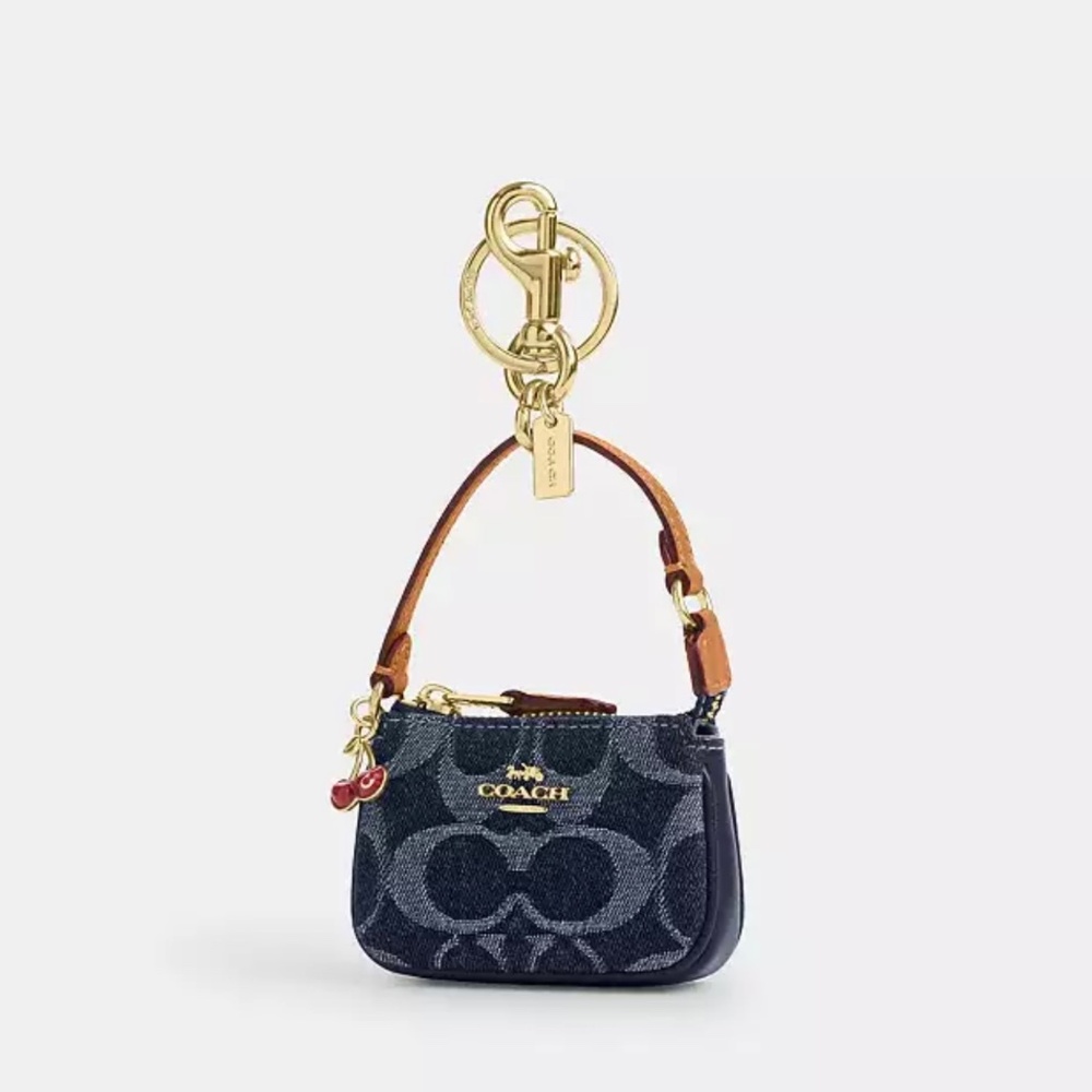 Mini Nolita Bag Charm In Signature Denim